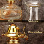 Tuanse 2 Pcs Oil Lamps for Indoor Use Vintage Hurricane Emergency Glass Oil Lamps Large Lantern Classic Decorative Oil Lamp for Home Tabletop Emergency Lighting Supplies(Clear)