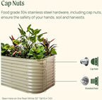 Vego garden 32" Extra Tall Raised Garden Bed Kits, 6 in 1 Modular Raised Planter Box for Vegetables Flowers Fruits Oval Metal Raised Garden, Sky Blue