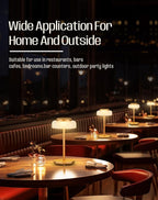 QiMH Battery Operated LED Table Lamp, 5000mAh Rechargeable Cordless Lamp Set of 2, Stepless Dimmable Touch Control, Small Waterproof Desk Night Light for Living Room, Bedroom, Outdoor Bar (Gold)