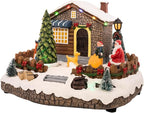 Christmas Village Animated Santa's Getaway | Christmas House Collection Accessories Figurines for Decorations and Gift | Motion and Sound with Multicolor LED Lights