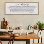 LuZhiQiang The Blessing Christian Song Lyrics Wall Decor 40''×15'' Scripture May The Lord Bless You Bible Verse Wall Art Sign (Wood)