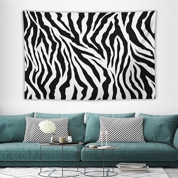 HZOHNAGO Zebra Print Tapestry Nature Wild Animals Black and White Stripe Printed Wall Tapestry Painting Wall Hanging for Bedroom Living Room Dorm 60" W x 40" H