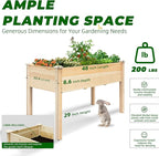 BSP Raised Garden Bed with Legs Outdoor Elevated Planter Box Flower Bed Wood Planter for Vegetable Herb Upgraded Solid Structure Growing Box Suitable for Backyard Patio and Balcony, 48”L X 24”W