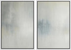 SIGNFORD Framed Canvas Print Wall Art Set Soft Gray and Blue Abstract Neutral Illustration Modern Art Decorative Nordic Nature for Living Room, Bedroom, Office - 24"x36"x2 White