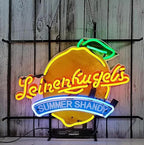 Neon Signs Beer Bar Barinin Leinenkugel's Wisconsin Brew Glass Neon Signs for Pub Cafe Party Man Cave Neon Light Art Wall Lights 24 X 20 Inches