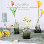 Glass Bud Vases Set of 5, Mini Flower Vase for Centerpieces, Small Clear Vases in Bulk for Wedding Decorations, Vintage Vase for Table, Recepetion, Home Décor (Green)