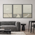 SIGNWIN Framed Canvas Print Wall Art Minimalist Rain Cloud Abstract Neutral Landscape Photography Modern Art Minimalist Black and White for Living Room, Bedroom, Office - 24"x36"x3 Black