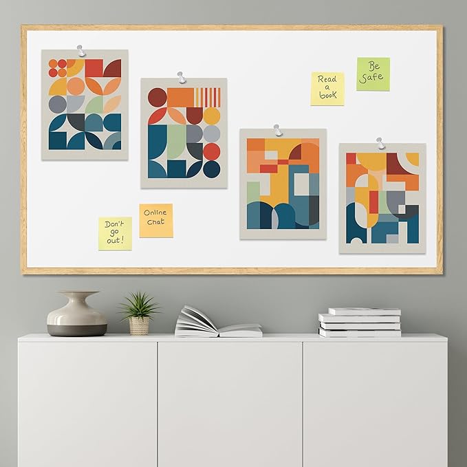 SIGNWIN Adhesive Canvas Poster Mid-Century Modern Colorful Geometric Polygons Abstract Geometric Digital Art Modern Art Decorative Zen Relax/Calm Multicolor Minimalism for Bedroom - 12"x16"x4