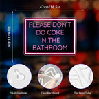 Neon Sign, Please Don't Do Coke in The Bathroom Neon Signs for Wall Decor Neon Pink LED Signs 3D Engrave Neon Light Up Signs Home Decor for Bathroom Business Club Party Bars Shop USB Operated