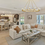 Gold Wagon Wheel Chandelier, 59 Inch Brass Chandeliers with Unique Glass Shade, 15-Light Crystal Large Wagon Wheel Chandeliers for Dining Room, High Ceiling Round Chandelier for Living Room, Foyer