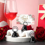 24 Pcs Table Number Holders Place Card Holders for Table 2 Inch Ring Clip Bell Number Holder Metal Picture Holder for Wedding Christmas Restaurant Home Photo Office Memo(Black,Ring)