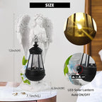 Solar Angel Garden Statue, Angel Figurine Outdoor Decor with Warm White Solar Lantern Garden Angel Figurine Outdoor Statue Waterproof Angel Sculpture Lawn Yard Art Patio Ornament Housewarming Gift