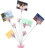 8-Branch Photo Tree Holder for Pictures, Gift Card Tree Holder to Hold Gift Cards, Picture Tree with 8 Clips for Memo Paper Desk Stand, Photo Display, Office Decor, Home Decor(Cherry Blossoms)