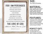 Christian Wooden Wall Sign, Decorative Signs for Home Decor, Religious Artwork, Bible Verse Decoration, Framed Wall Plaque Sign 15 * 11.5 inches, For I am Persuade