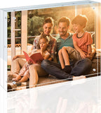 Egofine 8x10 Acrylic Frame, 20mm Thicker Frameless Clear Picture Frame, Double Sided Magnetic Picture Frame, Free Standing Desktop Display