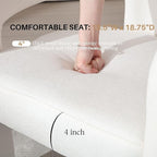 White Chenille Dining Chairs Set of 2, Modern Barrel Dining Room Chairs Upholstered Accent Chair with Arms and Round Back for Living Room Kitchen Armchair No Assembly Needed