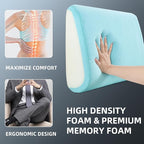 MABOZOO Memory Foam Back Support Cushion for Recliner Chair,Lumbar Support Pillow for Elderly,Extra Large Lumbar Support Pillow with Extension Straps,Navy Blue