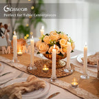 Glasseam Glass Tapered Candlestick Holders: 20Pcs Small Taper Candle Holders Bulk Short Candle Stick Candle Holder Clear Modern Candle Holder for Table Centerpiece Wedding Christmas Dining Party Decor