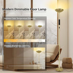 BoostArea Dimmable Floor Lamp,30W 3000LM Super Bright LED Torchiere Standing Lamp with Remote & Touch Control,71 in Tall Pole Sky Modern Floor Lamps for Living Room Bedroom Office,2700k-6500k,Gold