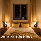 Table Lamp, Set of 2 Rustic Farmhouse Nightstand Lamps, 3 Color Temperatures Desk Lamp with USB Charging Ports AC Outlet Vintage Lamp for Living Room Bed Room, Black