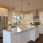 Modern Black Pendant Light, 21.6'' kitchen pendant lighting over island, Adjustable Height Glass Pendant Light Fixtures Large Pendant Lights Kitchen Island, for Dinning Room Farmhouse Bedroom Bathroom