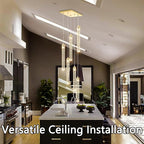 Mini Chandelier Crystal Pendant Lights for Kitchen Island Modern LED Dimmable Ceiling Handing Lighting Adjustable Flush Mount Ceiling Light for Dining Room Bedroom Foyer