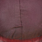 Round Shaped Goat Leather Handmade Eco-Friendly Dark Pink Pouf - Round Pouf, 14" x 14"x 14", Plain Solid Pouf, Goat Leather Pouf, Recycled Foam with Fibre Fill Stuffed Pouf, Leather Pouf PF12