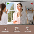 YIROMAN Bathroom Mirror 72"x36", Large Matte Black Bathroom Mirror for Over Sink with Aluminum Frame, Rectangular Vanity Mirror with Right Angle, Wall Mirror Hangs Horizontal or Vertical, Shatterproof