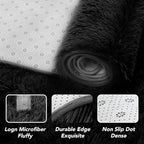 Fluffy Area Rug for Bedroom: Black Plush Soft Bedside Dorm Area Rug - Small Carpets for Bedroom Kids Room Nursery (Black, 3x5Feet)