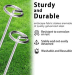 120 Pack Heavy Duty 8 Gauge Galvanized Landscape Fabric Pins, 6 Inch G-Shaped Round Top Weed Barrier Stakes for Garden, Erosion Control, Tent, Ground Cover (Silver)