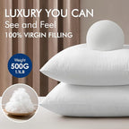 MIULEE 16x16 Pillow Inserts,Set of 2 100% Virgin Microfiber with Cotton Cover Throw Pillows for Couch Sofa and Bed