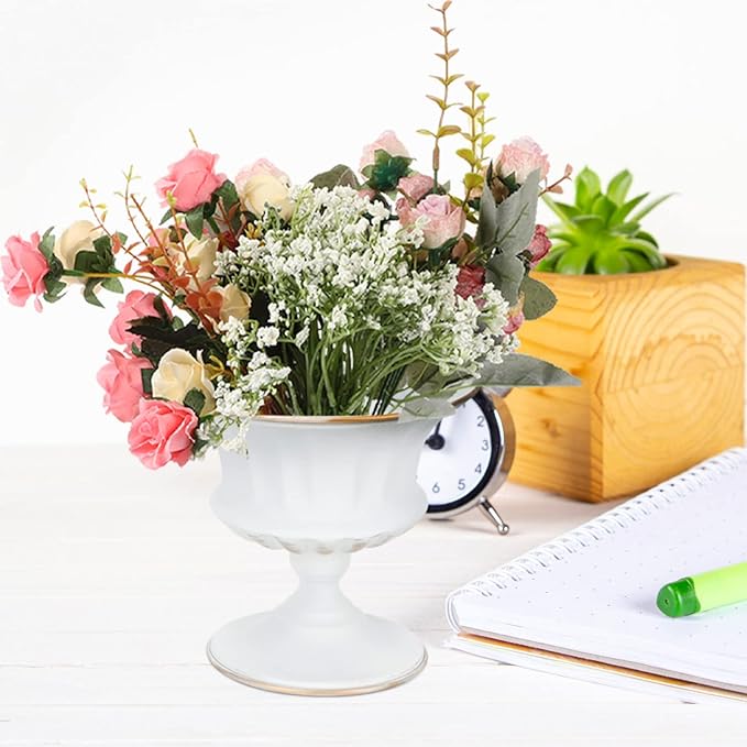 Vintage vase Iron urn Planter Decorative Table Front Porch urns House Plants Indoors Live urn Pot Outdoor Plant Pot Creative Flower Container Small Succulents Wrought Iron