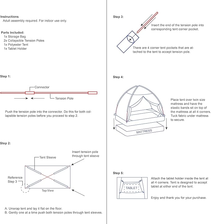 Pink Unicorn Twin Bed Tent for Kids Indoor Fort - Magical Dream Tents for Boys Pop Up Toddler Bed Canopy for Girls Bunk Bed Tent for Top Bunk - Sensory Sleep Pod for Kids Educational