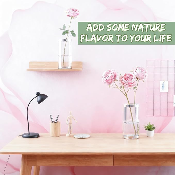 10PCS Creative Floating Floral Arrangement Holder, 2025 Innovative Floating Flower Display Stand, Clear Acrylic Floating Flower Bowl Stem Holder, Modern Floating Vase Pedestal Stand (Small)