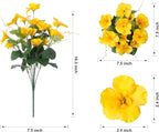 Fall Flowers Fake Flowers for Outdoors Autumn Decoration, 6 Bundles Faux Silk Hibiscus Artificial Plants Realistic UV Resistant Tropical Flowers for Outside Planter Patio, Yellow