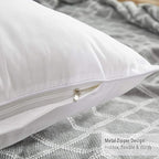 Oubonun 24x24 Square Pillow Inserts (Set of 2) - 100% Cotton Cover - Decorative Interior Sofa Pillow Pair - White