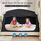 Privacy Blackout Sleep Bed Tent for Adults Kids Portable Bed Canopy Lightweight Breathable Mesh Windows Tents