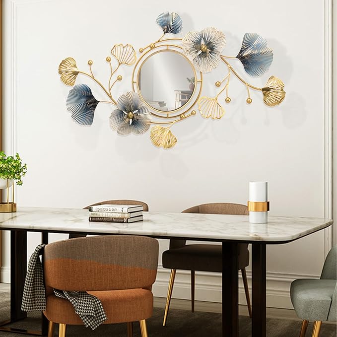 Lucky Monet Wall Art Decor Large Metal Wall Art Modern Geometric Circular Decor Wall Sculptures Wall Hanging Decoration for Living Room Dinning Room Bedroom Entryway Kitchen (Style 3)