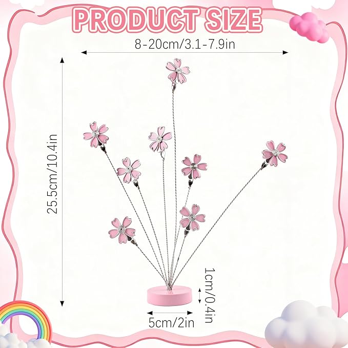 8-Branch Photo Tree Holder for Pictures, Gift Card Tree Holder to Hold Gift Cards, Picture Tree with 8 Clips for Memo Paper Desk Stand, Photo Display, Office Decor, Home Decor(Cherry Blossoms)