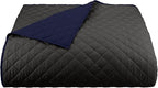 Martex Reversible Coverlet – King Bed Quilt – Lightweight King Size Bedding – Durable King Size Quilts for Bed – Soft - Easy Care Bedding – Graphite/Navy