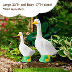 Fox Valley Traders Gaggleville Porch Goose Large White Goose Statue – Charming 23" Outdoor Decorative Figurine for Garden, Patio, or Entryway Accent