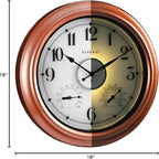 CLXEAST 18 Inch Illuminated Outdoor Indoor Clocks with Smart Sensor,Modern Farmhouse Lighted Wall Clock with Temperature and Humidity for Patio, Garden Decor,Copper/Rose Gold Finish