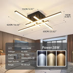 CANEOE Modern Ceiling Light Fixture Sputnik Dimmable Ceiling Light with Remote Control Black Flush Mount Chandelier Ceiling Lamp for Bedroom Living Room Kitchen Led Light Fixtures Ceiling Mount