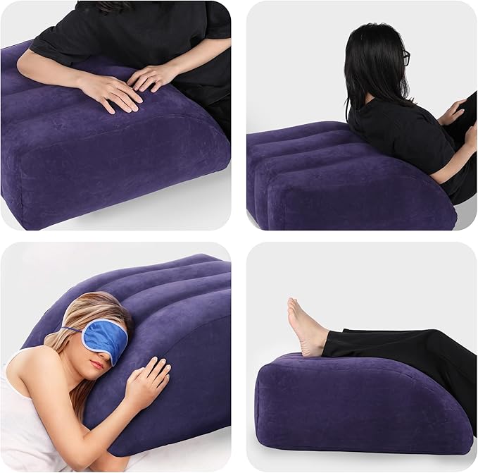 Leg Elevation Pillow, Inflatable Wedge Pillows for Sleeping, Knee Pillow for Legs Relax Muscles and Comfort Reduce Swelling,Injury,Recovery
