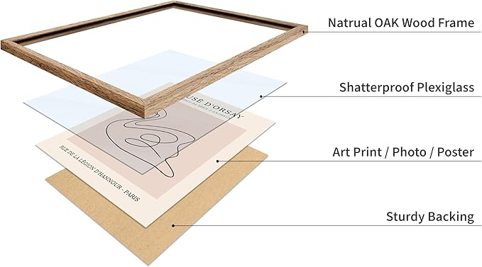 Poster Master Vintage Poster - Retro One Line Swan Drawing Print - Swan Art - Bird Art - Minimal Gift for Her, Animal Lover - Abstract Decor for Home, Office, Bedroom, 11x14 Beige Framed