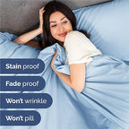 King Size 4 Piece Sheet Set - Comfy Breathable & Cooling Bed Sheets Set - Hotel Luxury Bedding for Women, Men, Kids, Teens, Boys & Girls - Deep Pockets, Soft and Wrinkle Free - Oeko-Tex - Light Blue