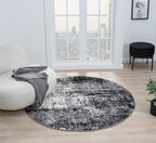 Keen Home Design Area Rugs - 10ft Round Non-Shedding, Abstract Rugs for Kitchen, Living Room, Bedroom, Dining Room, Entryway - Size: 10' Round, Abstract Black