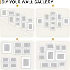 decorUhome Picture Frames Collage Wall Decor for Photo Gallery Display, Assorted Picture Frames set of 10 Including Two 8x10 / Four 5x7 / Four 4x6 for Family Wall Decor, Distressed White, 10 Pack