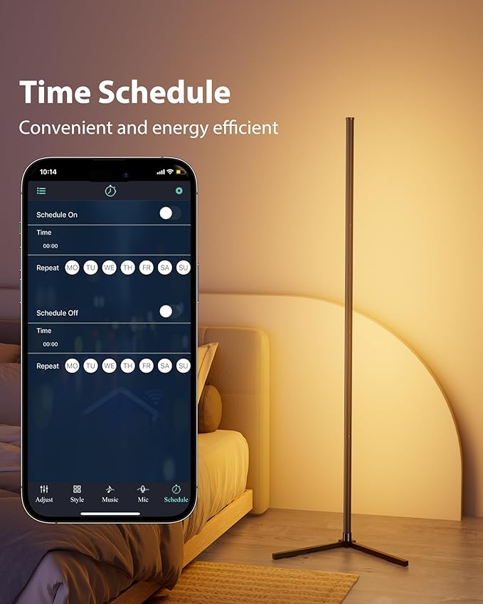 KFM Corner Floor Lamp, 65" Smart RGB LED Corner Lamp with App & Remote Control, 16M Colors,300+ Modes, Music Sync & Timer, Modern Mood Light for Living Room, Gaming Room & Bedroom (2)