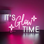 It's Glow Time Neon Sign, Neon Signs for Wall Decor Neon LED Signs Room Neon Light Up Signs Home Decor for Bedroom Club Party Bar Shop USB Operated